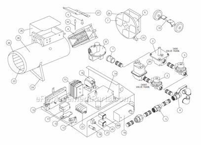 Part Location Diagram of 2524P Sure Flame Regulator (Low Pressure)
